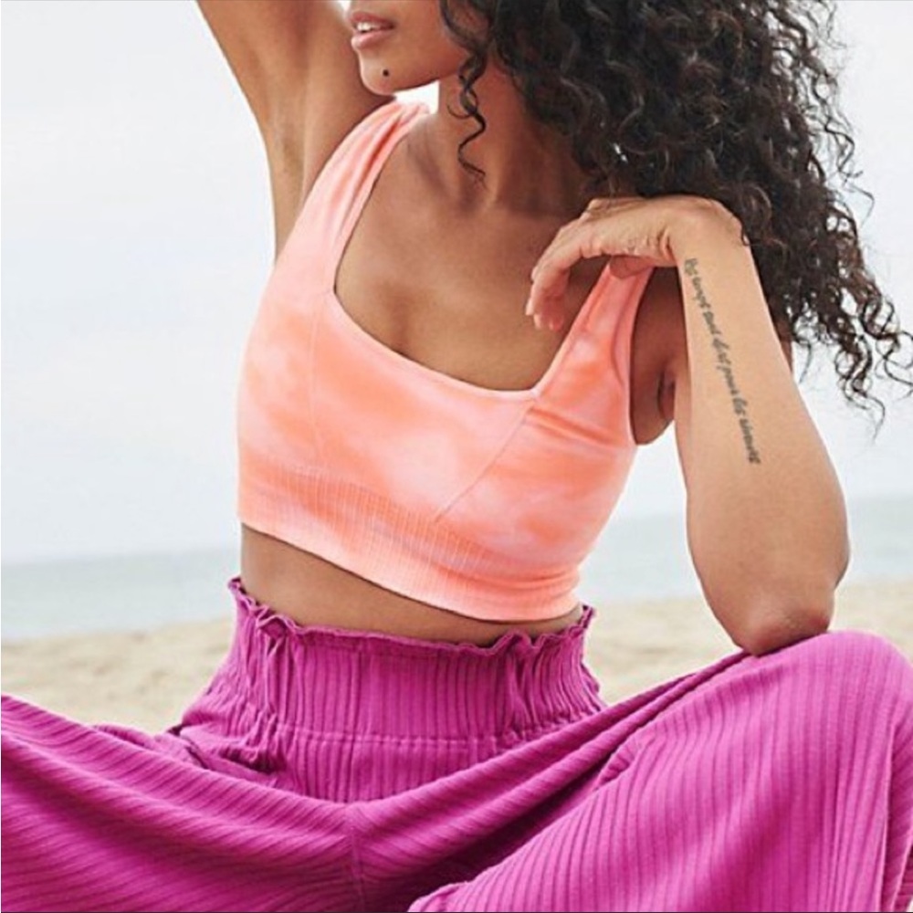 Good Karma Tie- Dye Bra Neon Coral XS/S